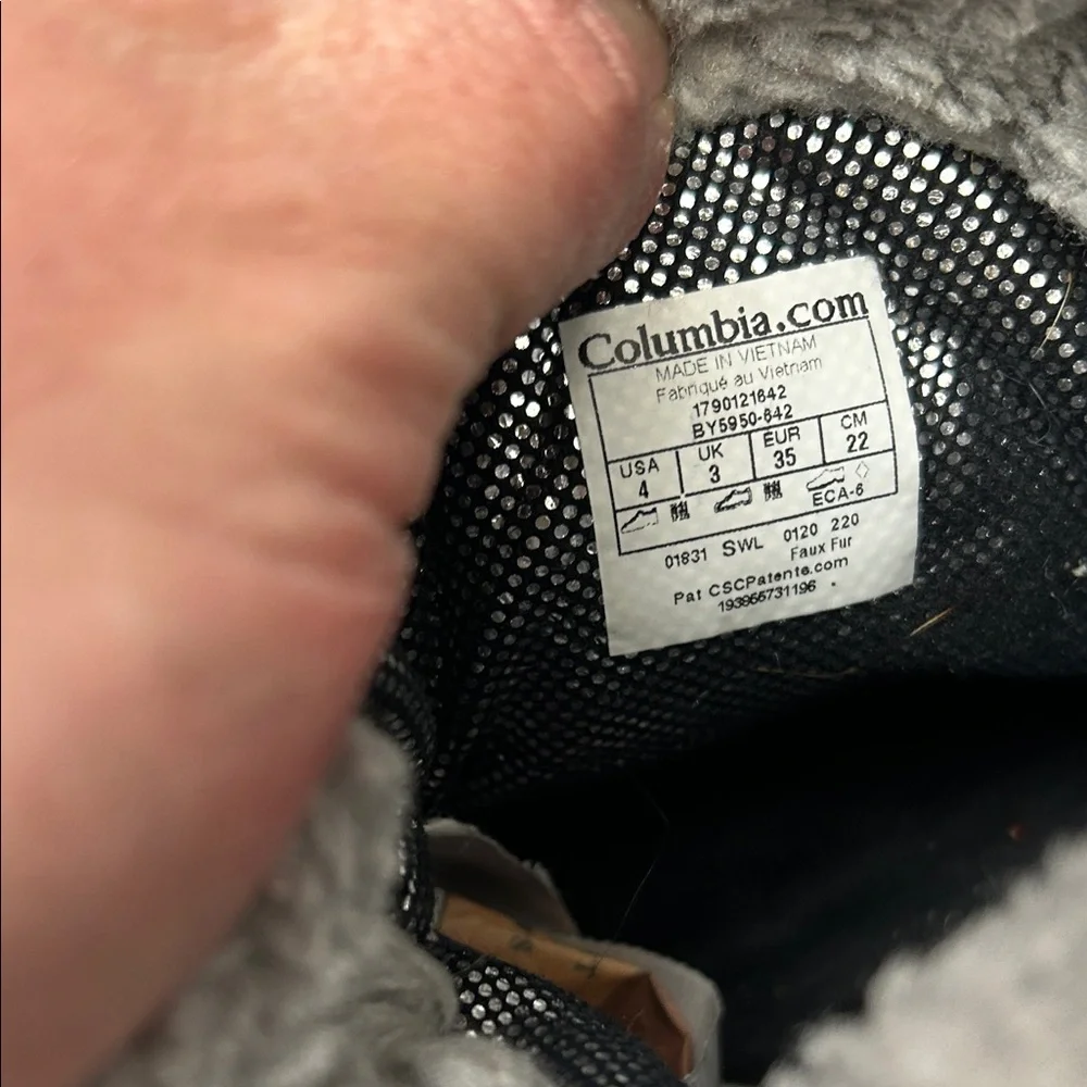 Columbia Kids' Quilted Boots - Burgundy and Gray